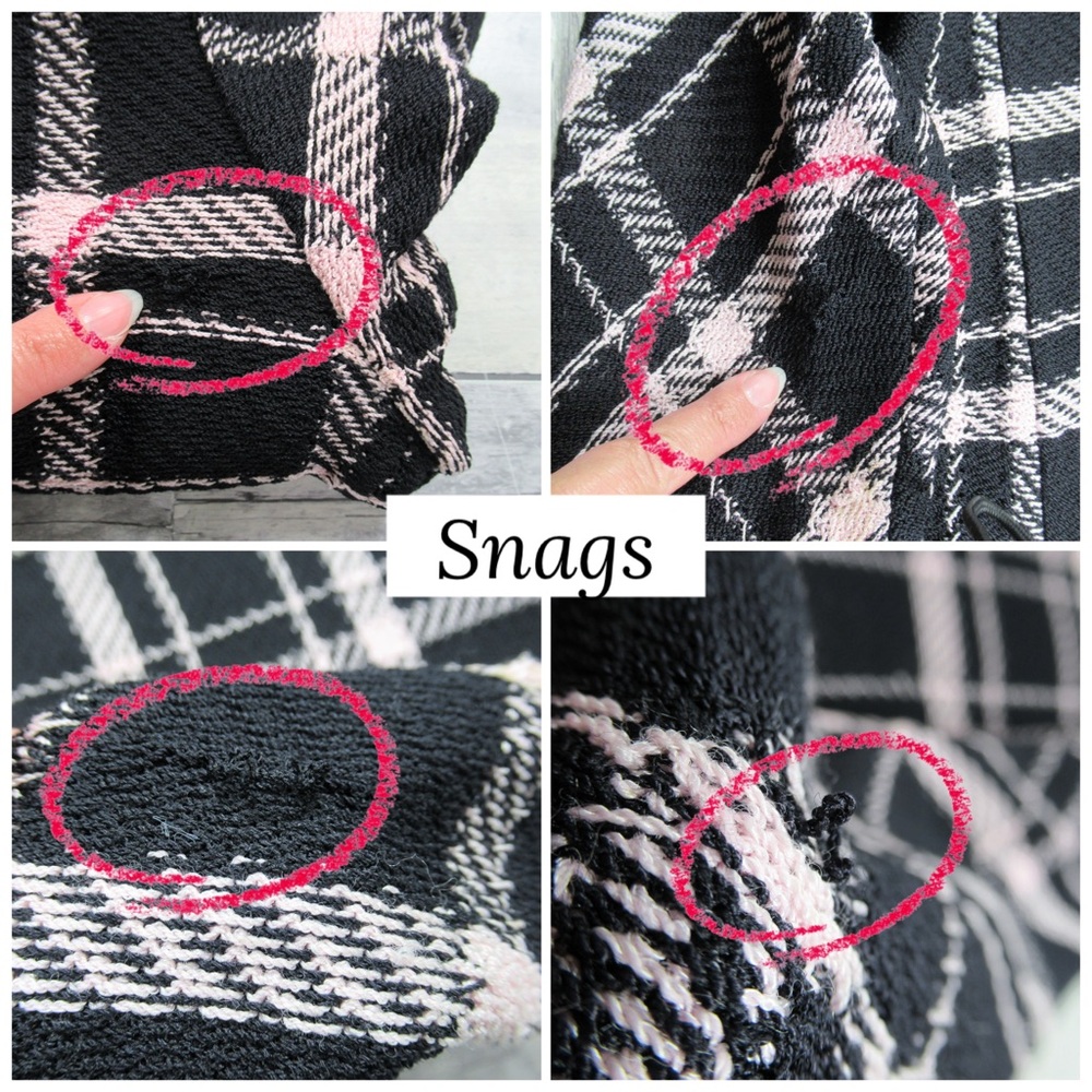 ST. JOHN Santana Knit Pink & Black Plaid Mesh-Fringe Trim Jacket Blazer Size 10 - Picture 10 of 15
